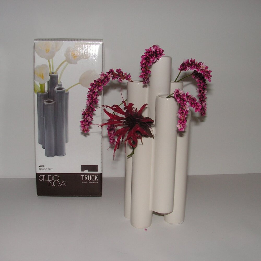 Mikasa Truck Tangent Vase Gray Ceramic